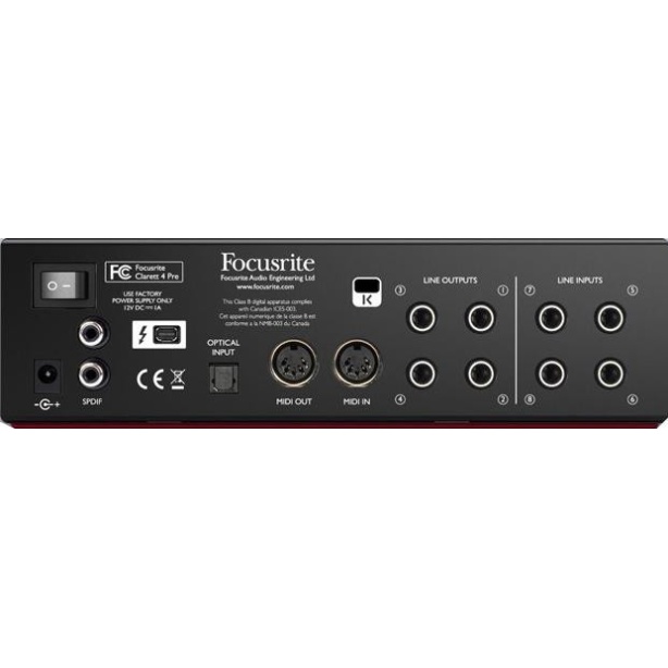 Focusrite Clarett 4 Pre Thunderbolt - Imagen 3